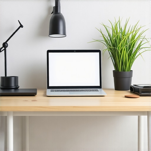 High-tech Home Office in 2024 A modern, well-organized home office featuring the latest laptops and smart devices, bright lighting, and ergonomic furniture.