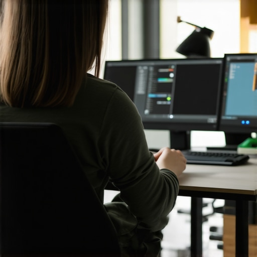 Person cleaning and updating their home office equipment.