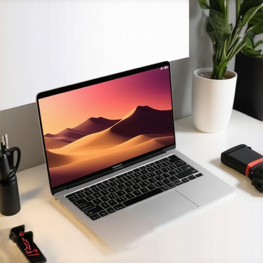 Home Office Tech Setup 2024 Modern home office with laptops, smart devices, and wearables for productivity.