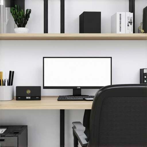 Modern home office with smart diagnostics and maintenance equipment.