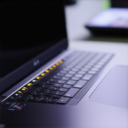 A sleek laptop showcasing its internal NPU hardware in a tech showroom