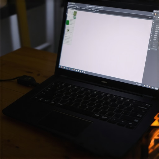 Close-up of a biometric keyboard with fingerprint scanner in a home office environment