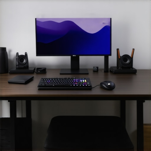 A well-organized home office with smart devices and maintenance tools