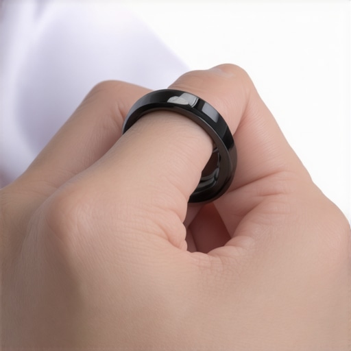 Person adjusting a smart ring on finger to improve fit and data accuracy