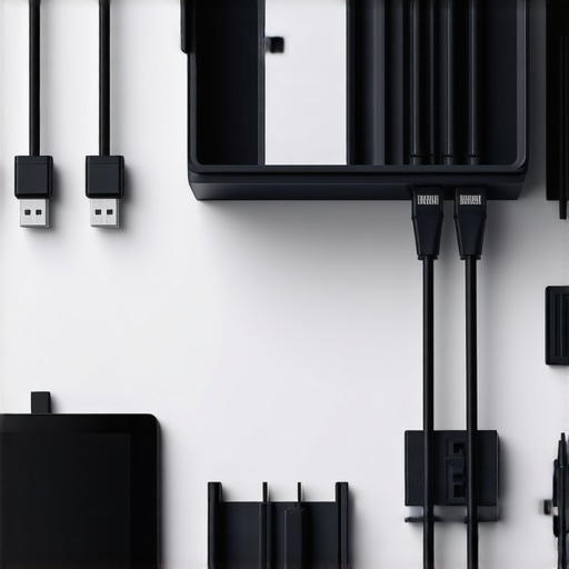 Clean workspace with neatly routed and labeled cables hidden under a desk