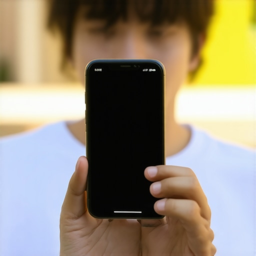 Person changing brightness and contrast settings on smartphone in sunlight