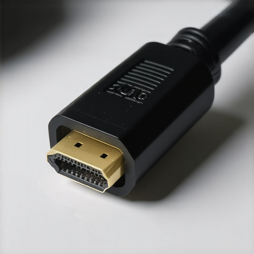 High-Quality HDMI Cable Detail Close-up image of a durable, well-constructed HDMI cable connector, emphasizing build quality.