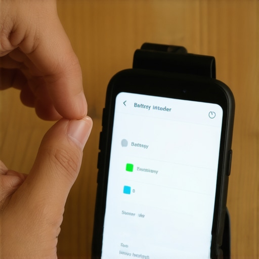 Person adjusting fitness tracker settings on smartphone to improve battery performance.