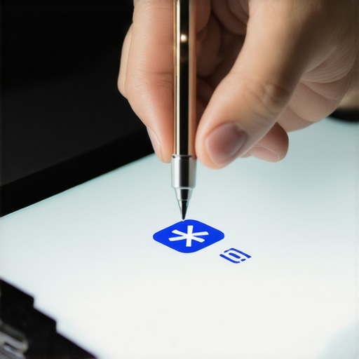 Stylus connected to tablet with Bluetooth signals
