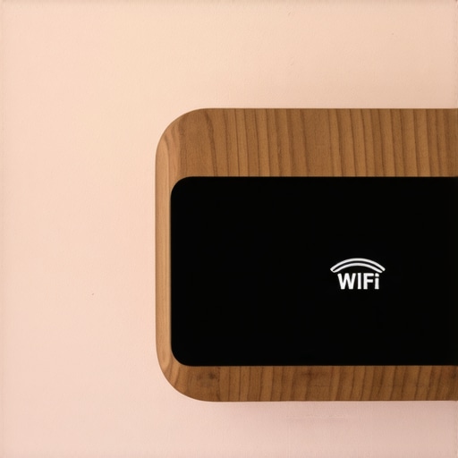 Stylish Router Concealment Decorative wooden cover hiding a WiFi router in a modern living room
