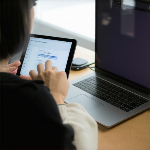 Using a Tablet as an Extra Monitor Person working with a tablet extended as a second screen beside a laptop