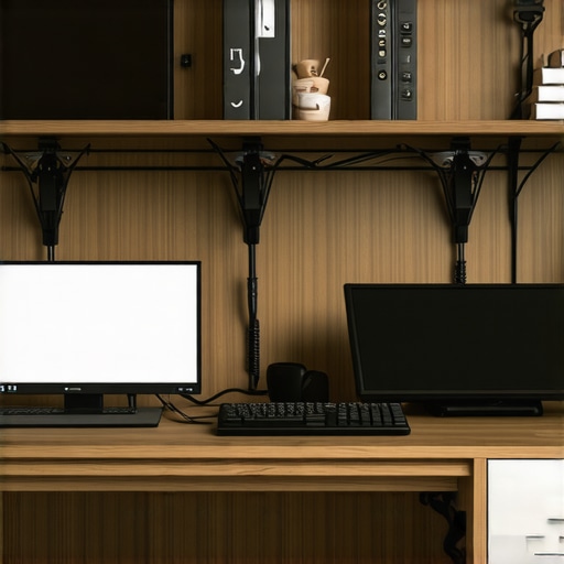 Well-maintained Tech Workspace Organized home office with cables managed and devices in good condition.
