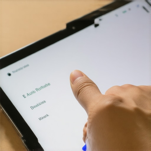 User controlling auto-rotation via quick settings on a modern tablet
