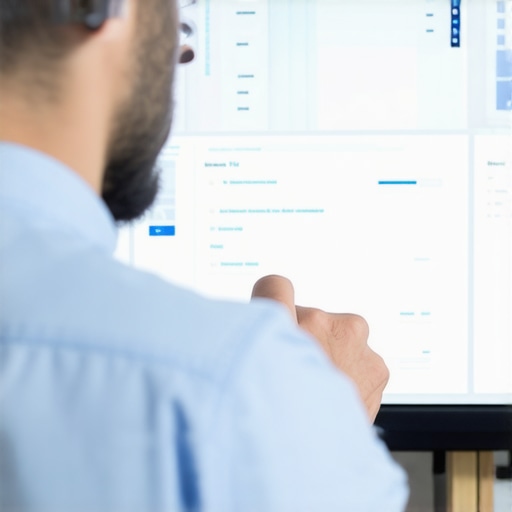 Person examining detailed tech specifications on a digital screen