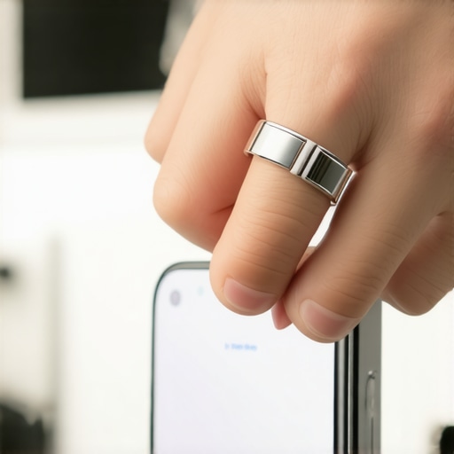Direct Setup for Smart Ring and Google Fit Person configuring Bluetooth connection between wearable ring and smart device