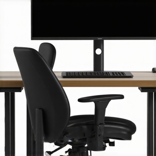 Ergonomic Home Office Workspace A professional home office with ergonomic adjustments and tidy cables