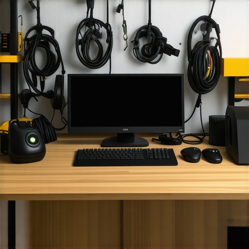 Essential Tools for Long-Term Device Maintenance An organized workspace showing cables, cleaning supplies, and maintenance tools for tech devices