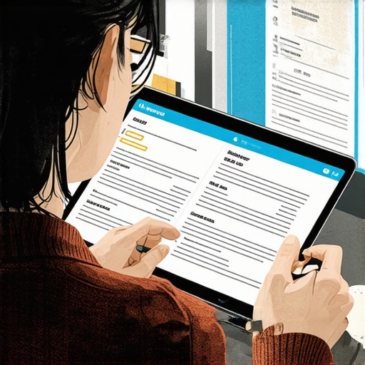 Person reviewing multiple tech gadgets and privacy documents for informed choices.
