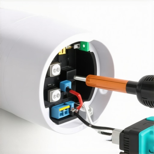 Internal view of a smart plug with visible relays and wiring components