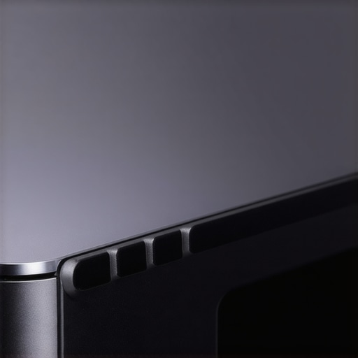 Close-up of impact-resistant corner guards on a modern laptop