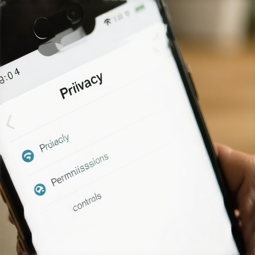 Smartphone displaying privacy permissions and app control settings.