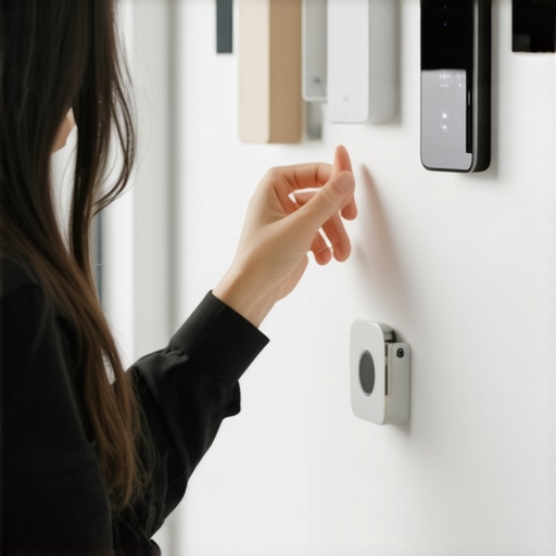 Person organizing various smart home gadgets on a desk
