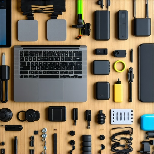 Optimized Home Office Maintenance Setup A clean and organized desk with maintenance tools and cables