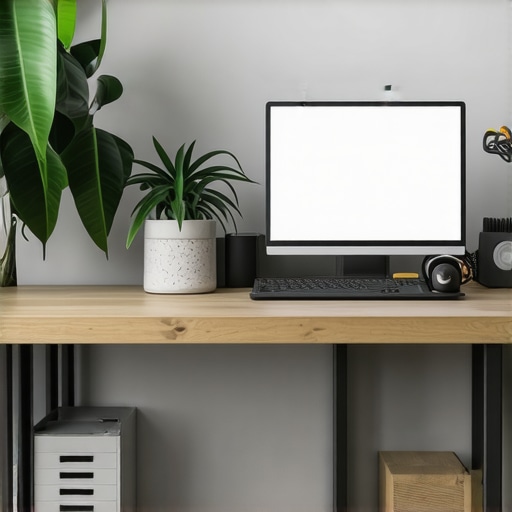 Clean and organized workspace with neatly arranged icons and folders