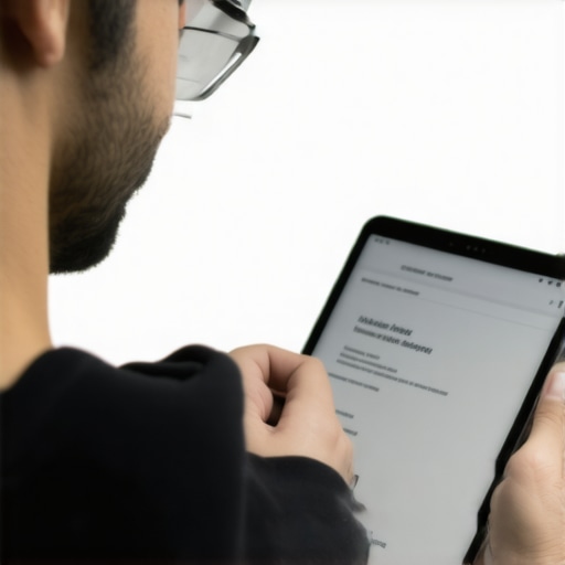 Person navigating factory reset settings on a tablet