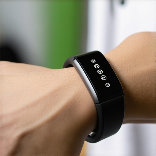 Fitness tracker correctly positioned on wrist with sensor contact