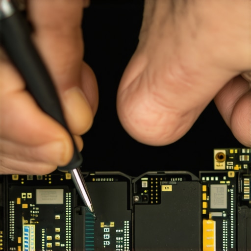 Reseating Phone Connectors Technician carefully reconnecting internal smartphone flex cables during repair.