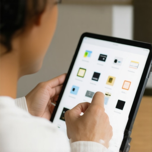 Smart Home Configuration Person managing smart home gadgets on a digital tablet