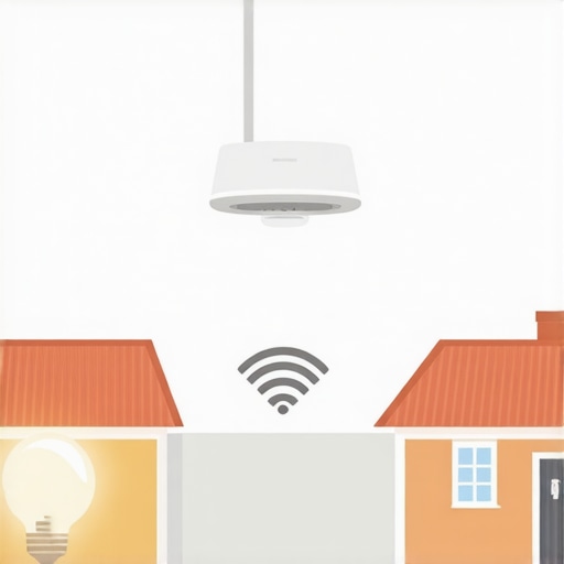 Illustration of optimal sensor and router placement for smart lights