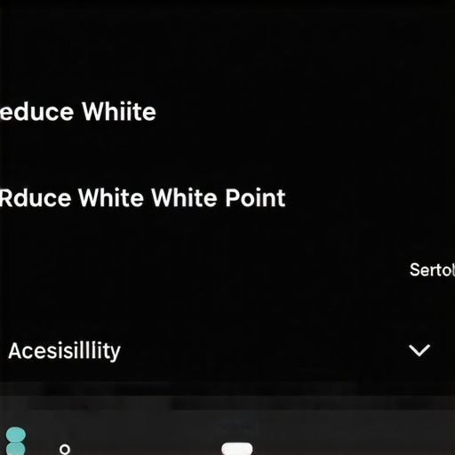 Smartphone screen showing the Reduce White Point setting to lower brightness beyond the standard slider.