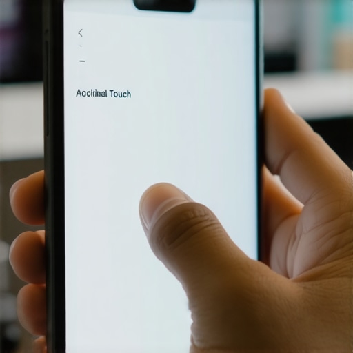 Adjusting Accidental Touch Settings on a Smartphone A smartphone screen showing the accidental touch protection toggle being activated to prevent pocket wakes.