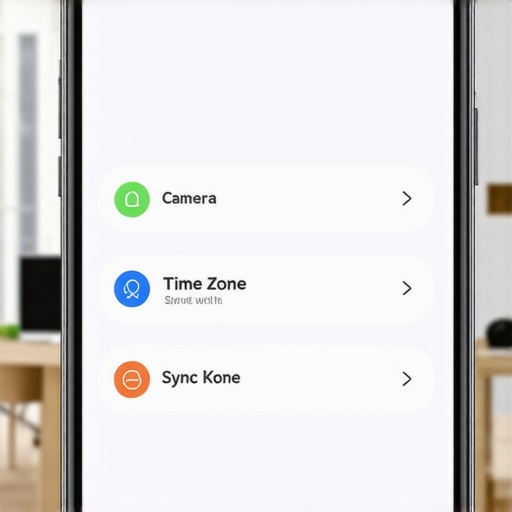 Adjusting Smart Camera Time Sync Settings Smartphone screen showing smart camera time sync settings