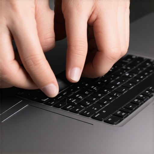 Applying rubberized grip tape to laptop bottom Step-by-step application of rubber grip tape on the bottom of a sleek laptop chassis