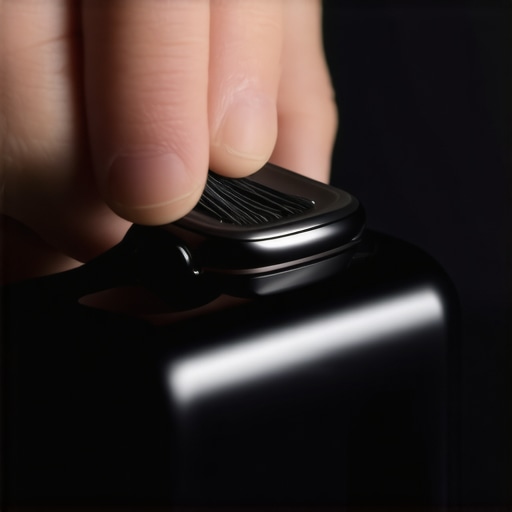 Cleaning Smartwatch Barometer Sensors A person cleaning the sensor ports on a fitness tracker with a soft brush.