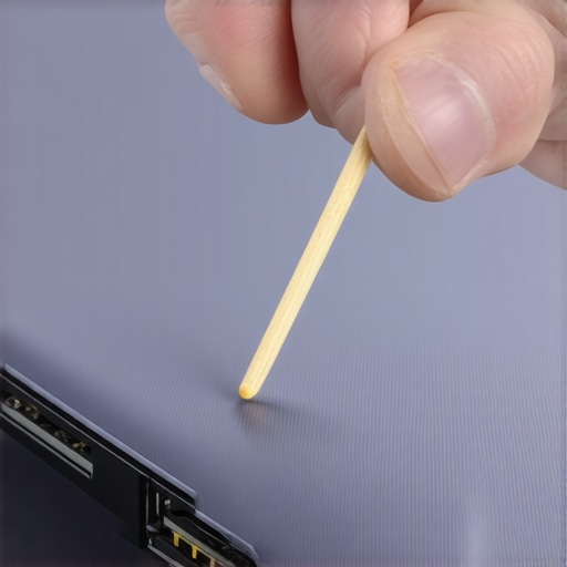 Cleaning a Laptop Charging Port Technician using a toothpick to remove debris from a laptop power jack.