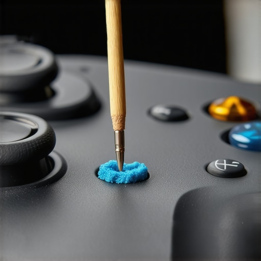 A close up of a person cleaning a headphone jack to fix muffled audio issues.