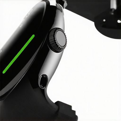 Close-up of modern smartwatch sensors and barometer port A macro view of the sensors on a fitness tracker that measure heart rate and air pressure.
