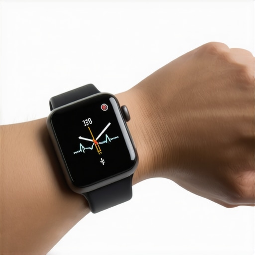 A smartwatch worn higher on the forearm for better heart rate sensor contact during heavy lifting.