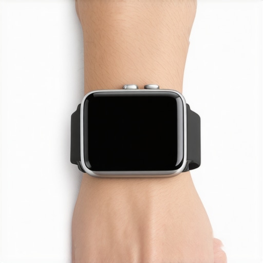 Close-up of a smartwatch positioned correctly on the wrist for accurate sensor readings.
