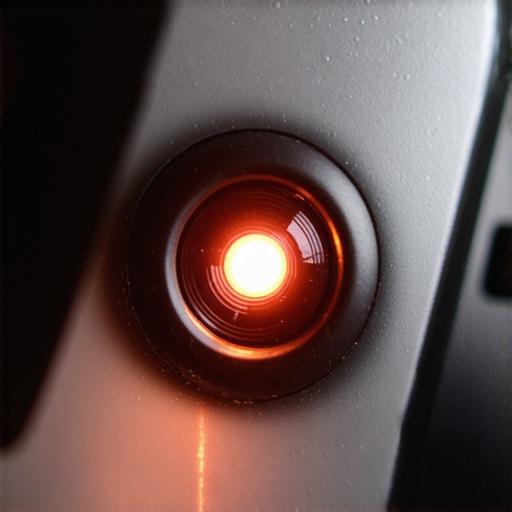 Detailed look at a trackball sensor Macro view of an optical trackball sensor lens