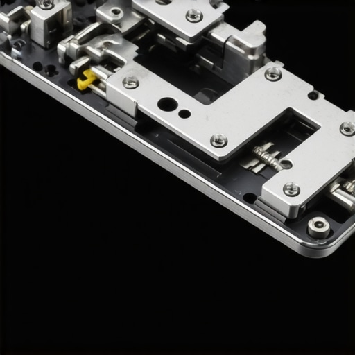 Detailed view of laptop hinge mechanics A macro view of a laptop hinge and its mounting points to show where mechanical stress occurs.