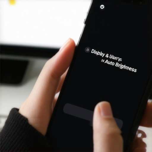 Disabling Auto-Brightness Settings Smartphone screen showing how to disable the auto-brightness toggle in settings.