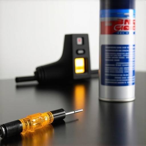 A precision screwdriver and contact cleaner used for maintaining smart home devices on a desk.