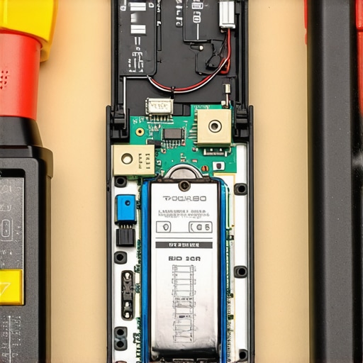 Close-up of smart lock circuit board being tested with a multimeter