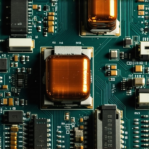 Close up of laptop motherboard showing VRMs and copper coils responsible for coil whine
