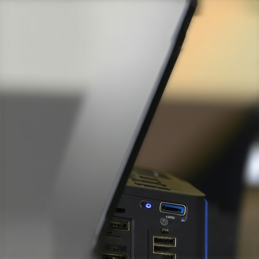 Close-up of laptop ports for external monitor connection showing different symbols